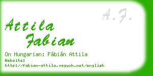 attila fabian business card